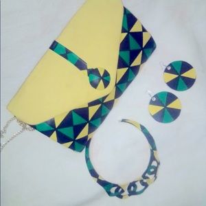 Clutch Necklace and Earrings